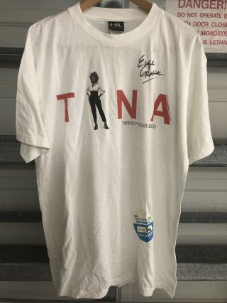 Vintage Tina Turner 24/7 Tour T Shirt Giant Tag Promo Rare Concert Tag Vtg