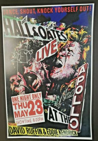 Daryl Hall & John Oates Signed Poster Live At The Apollo 1985 Show Autograph
