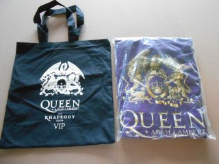 Queen Adam Lambert 2019 Rhapsody Tour Vip Purple Boxer Robe Tote Bag Pass $49.  99