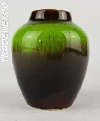 Vintage 60 - 70s Scheurich Keramik 550 - 10 Green Vase West German Pottery Fat Lava