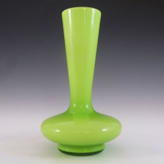 Empoli Vintage Italian Green Retro Cased Glass Vase