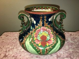 Royal Bonn Old Dutch Art Nouveau Double Handled 5.  5 " Vase - Circa 1890 - 1920