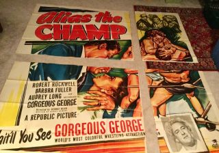 Huge 1949 6 Sheet Movie Poster (alias The Champ) 80” X 80” 4 Section