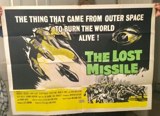 Vintage 1958 Sci - Fi Movie Poster (the Lost Missile) It Came From Outer Space