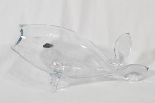 Mid Century Modern Winslow Anderson 18 " Crystal Clear Blenko Glass Fish Vase