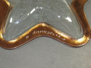 Rare one Annieglass Star Bowl Dish candy tray Gold Clear 11 