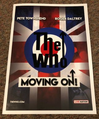 Rare The Who Moving On Tour 2019 Tour Program 13 " H X 9.  5 " W Townshend,  Daltrey