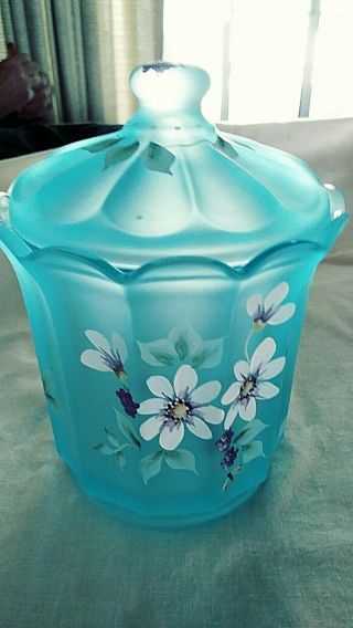 Fenton Hand Painted Limited Edition Signed Covered Candy Dish