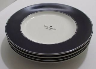 Kate Spade Nags Head Navy Kitchen Dinner Dishes Set Of 4 2