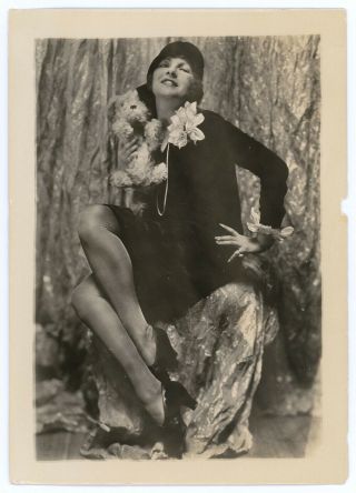 1920s Silent Film Star Norma Talmadge Charles Sheldon Photograph W/ Steiff Dog