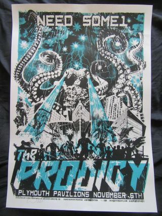 The Prodigy - No Tourists Jacknife Tour Poster - Plymouth - Rare Limited 174/200