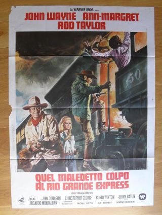 Train Robbers Western John Wayne Italian One - Panel Movie Poster 