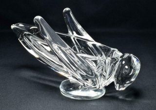 Vintage French Vannes Lead Crystal Glass Grasshopper Bowl/pipe Rest 1950s