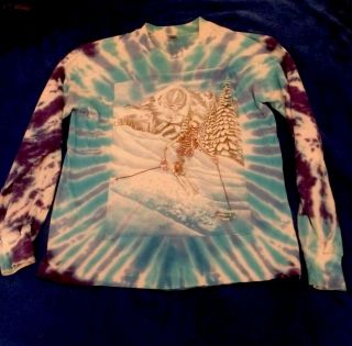 Vtg 1990 Grateful Dead Long Sleeve Tie Dye T - Shirt L Mega Rare