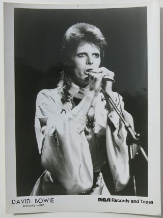 David Bowie 1970s Us Black & White 8 X 10 Glossy Press Promotional Photo Rca