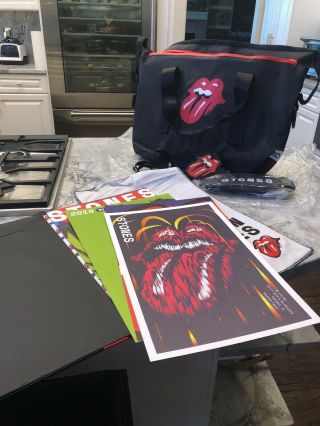 Rolling Stones No Filter Tour 2019 Vip Tote Bag With 5 Lithographs