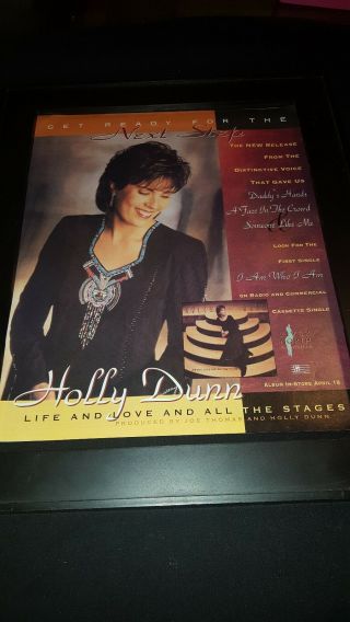 Holly Dunn Life & Love & All The Stages Rare Promo Poster Ad Framed