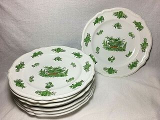 Vintage Spode Green Basket 9 " Plates Copeland 