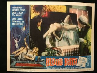 Vintage Lobby Card - Blood Bath - 1 - Roger Corman 1966 - Horror Film Card