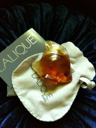 Lalique Crystal Fish Orange/Amber Gold - Perfect w/ Box. 2