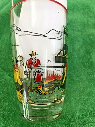 8 Libbey Mid - Century Western/Cowboy/Chuck Wagon Themed Barware Glasses - - 5