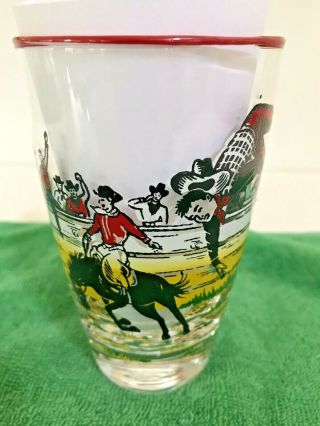 8 Libbey Mid - Century Western/Cowboy/Rodeo Themed Barware Glasses - - 2