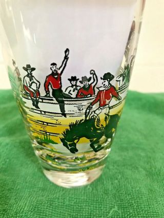 8 Libbey Mid - Century Western/Cowboy/Rodeo Themed Barware Glasses - - 5