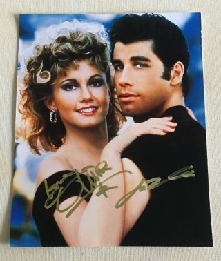 Grease John Travolta & Olivia Newton John Signed Autographed 8x10 Photo