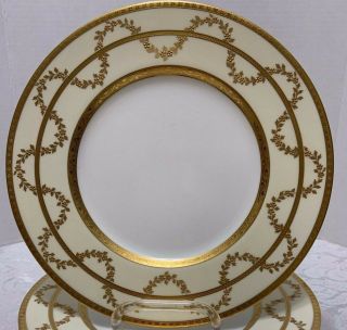 Minton Gold Encrusted & Enameled Antique Dinner Plate (s) K26 White/ivory 5avail