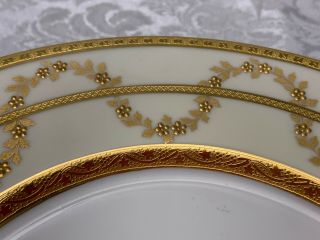 Minton Gold Encrusted & Enameled Antique DINNER PLATE (S) K26 White/Ivory 5avail 3