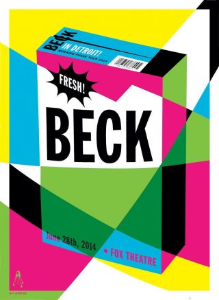 Beck - Morning Phase Tour Poster - Detroit - 2014 - Kii Arens - Colors - Fox