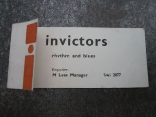 Invictors Group Business Card Music Memorabilia