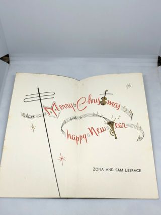 1950’s Zona And Sam Liberace Fan Club Christmas Card Xmas 3