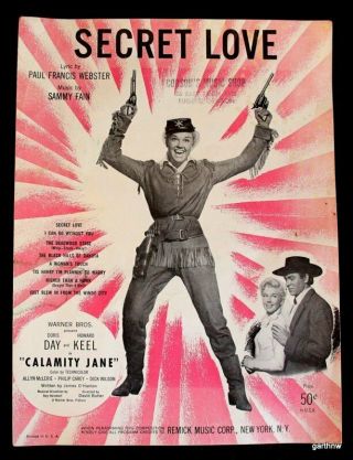 Calamity Jane 1953 Doris Day & Howard Keel Photo Music Sheet Secret Love