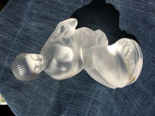 Lalique France Crystal Nude Lady Diana Goddess Of The Hunt With Lamb