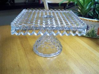 Fostoria America Vintage Square Cake Stand 10.  1/4 " With Rum Well