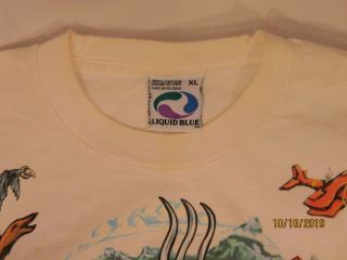 Grateful Dead Concert Tee Shirt 1995 Highgate Vermont,  XL,  Liquid Blue 8