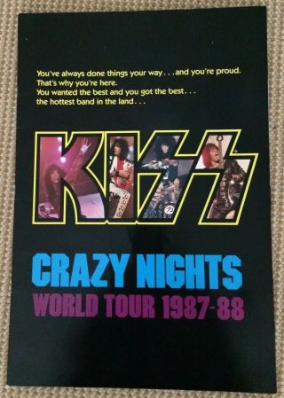 Kiss Crazy Nights Tour Book Programe 1987 - 88