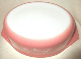 Vintage Pyrex Pink Daisy Pattern 043 Oval Casserole Dish 1.  5 Quart With Lid 4
