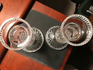 2 Sparkling Waterford Crystal ALANA Candlestick Holders 7 1/2 