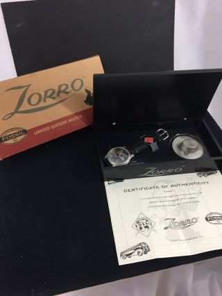 1990 Fossil Limited Edition Watch - Zorro - Nos In The Box With Certificate