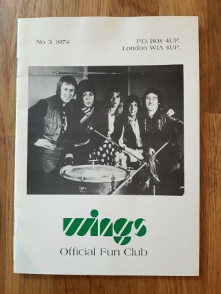 Beatles Paul Mccartney Wings Official Fun Club Newsletter Booklet 1974 No3