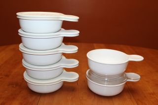 Corning P - 150 - B Grab It Bowls (x7) With 1 Pyrex Glass Lid And 5 Rubber Lids Guc