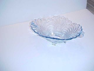 Cambridge Glass Company Caprice Pattern Moonlight Blue 4 Toed Oval Handled Bowl