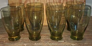 Set Of 8 Russel Wright American Modern Morgantown Chartreuse 12 Oz Glasses Exc.