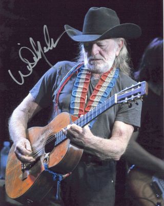 Willie Nelson 8.  5 X 11 Signed Photo With