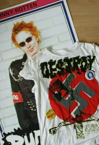 Sex Pistols Destroy T - Shirt Poster & Badges Punk Rock Seditionaries 1976 1977
