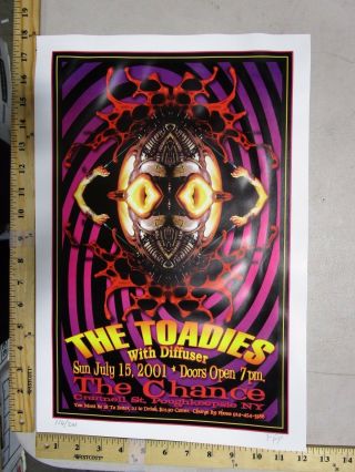 2001 Rock Roll Concert Poster The Toadies Diffuser Fgx S/n Le 205 York