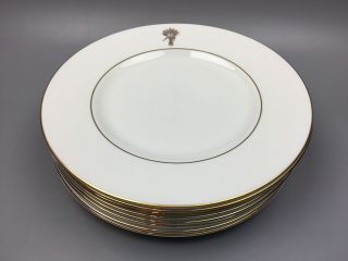 Set Of 8 Vera Wang By Wedgwood 9 " Salad Plates Gold Accent Wheat