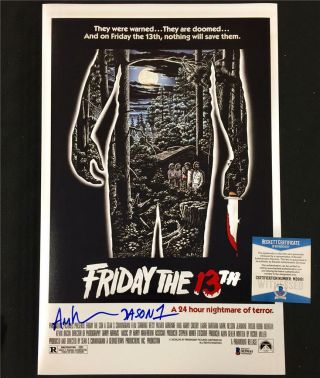 Ari Lehman Friday The 13th " Jason 1 " Signed 11x17 Movie Poster Photo Bas